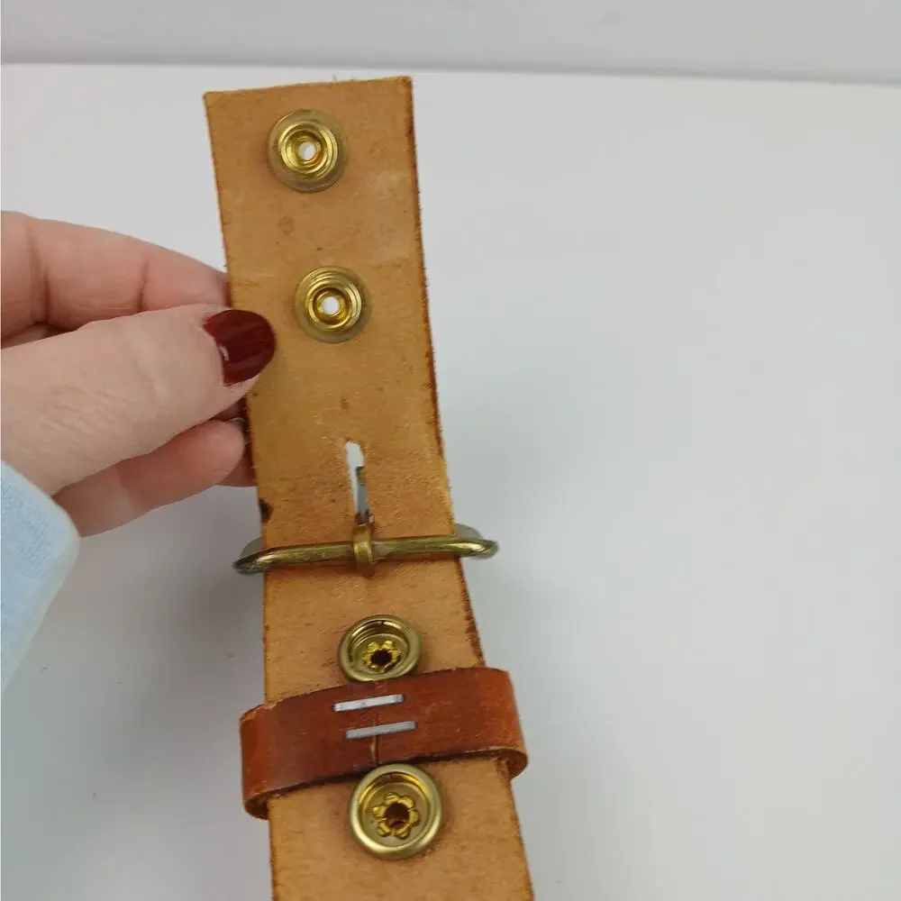 Men's SZ 36 Handcrafted Tooled Genuine Leather Belt Leaf Vines Farm Tractors 1